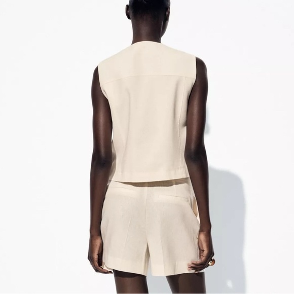 🔥🔥Zara Linen double breasted vest - Picture 5 of 8